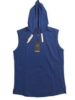 Endeavor Mens Muscle Hoodie True Blue Sleeveless Lightweight Stretchy Activewear